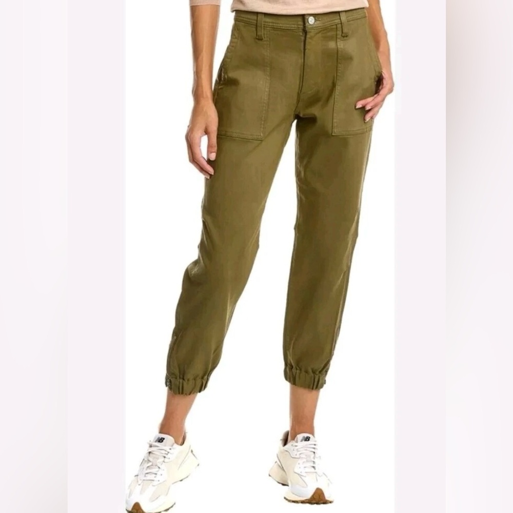 7 For All Mankind Olive Green Cargo Jogger Pants, Size XL (31), Cotton Blend